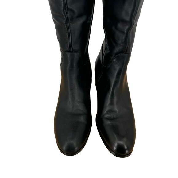 Valdini Womens Daelin Black Brown Leather Boots riding style Block Heel size 9 - Picture 7 of 16